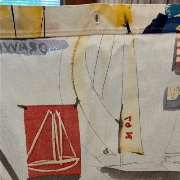 Nautical sailboat Americana boating shower curtain cotton - Picture 9 of 9